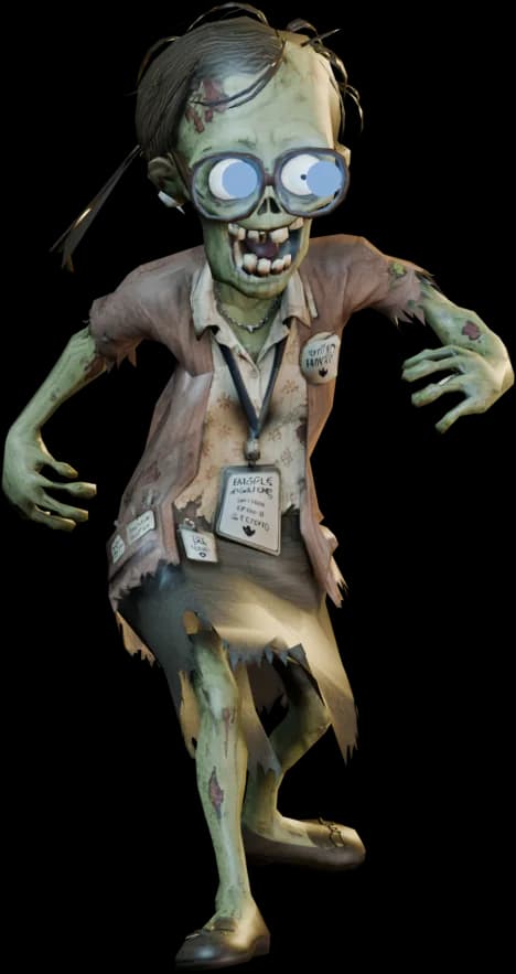 Head of People, a special-round boss in Damn, Zombies, at one and a half times scale with its moon-blue eyes lit.