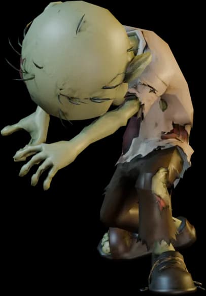 The Employee: a general staff zombie from Damn, Zombies, mid-stride in torn office clothing.